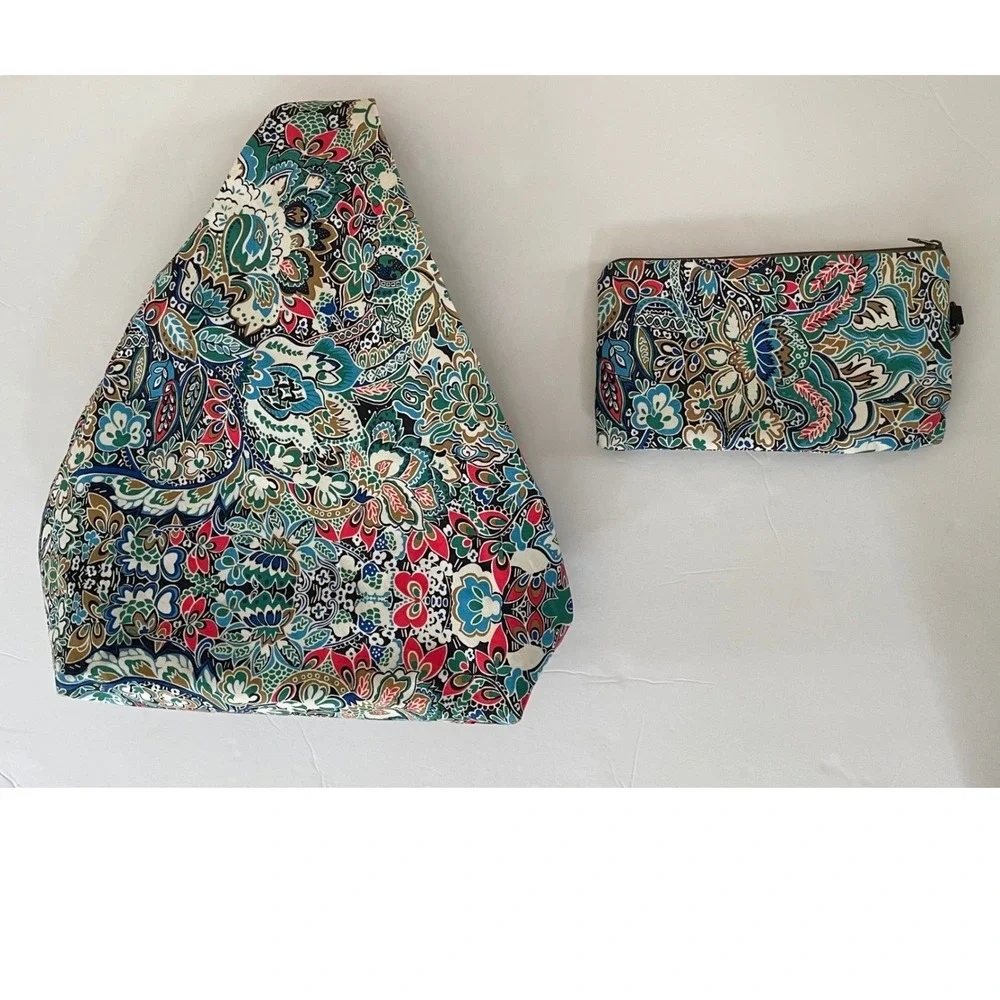 Black Butterfly Paisley Canvas Teardrop Backpack Sling Bag‎ Adjustable Straps